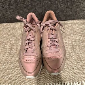 Reebok Classic Metallic Pink Leather Sneakers